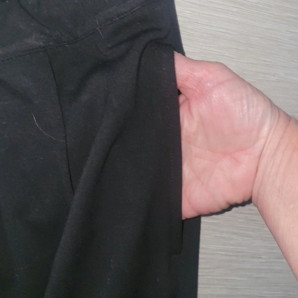 J Jill WearEver Collection Black Wide Leg Ponte Knit Pants M officecore‎ comfy